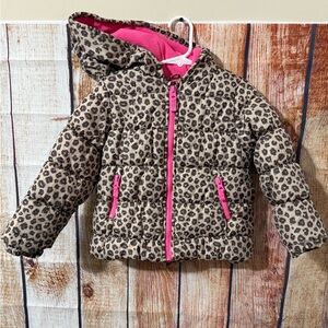Carter's Leopard Print Puffer Jacket size 4T